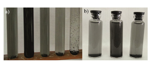 Stability of graphene suspensions in an aqueous based multi-component medium 